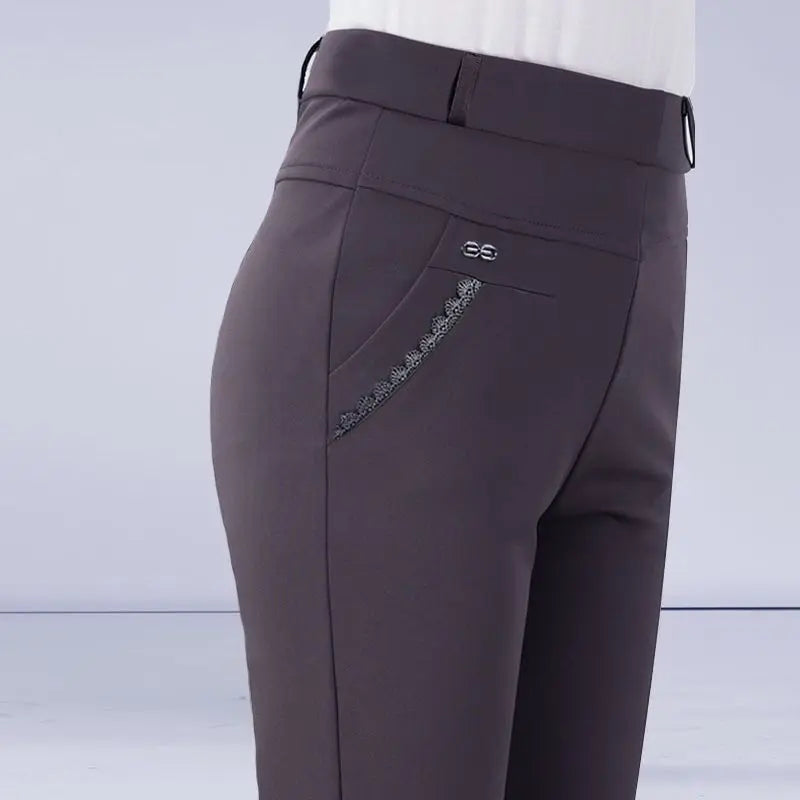 Women's Thin Casual Pants Stretch Women's Pants High Waist Straight-leg Women's Pants