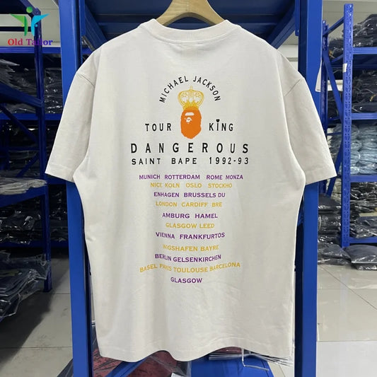 Saint 25SS Dangerous Journey Vintage Print Pattern Fashion T-shirt Short Sleeve  Summer Mens Womens Tops TEE