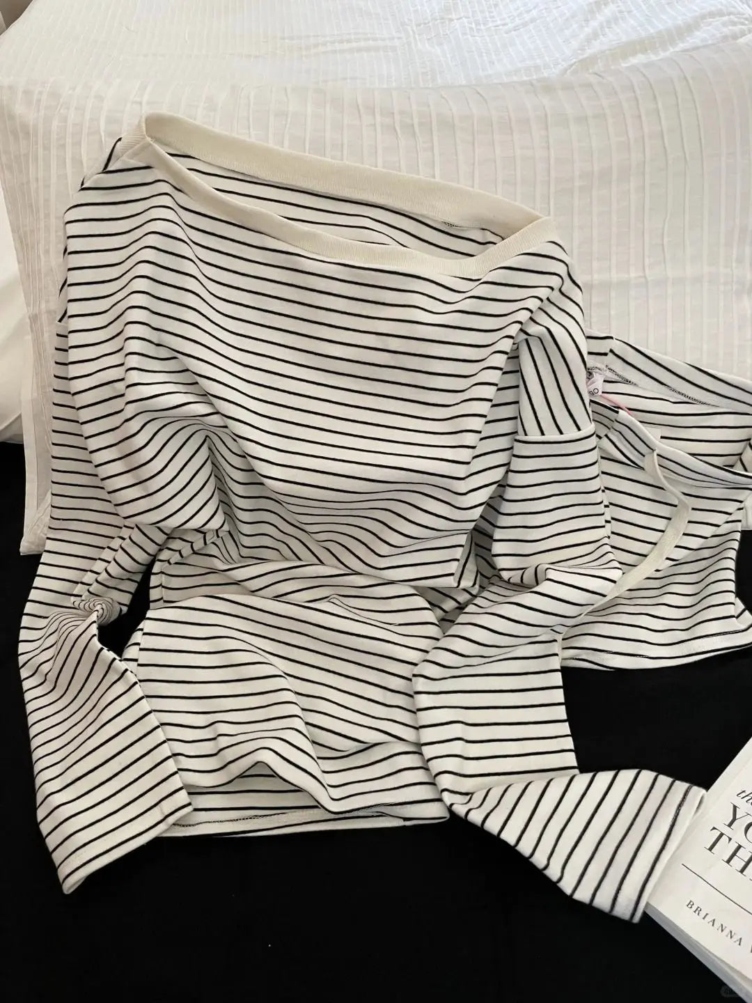 Striped Sleepwear Women Pajama Shorts Sets Long Sleeve Piiama Casual 2 Pieces Night Wears Summer Korean Casual Home Suit 2025
