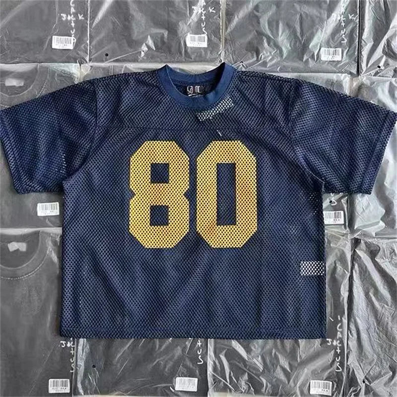 Loose Casual Men Women Mesh Breathable T Shirt Street Clothing Saint Digital Printed Short Sleeve Black Almond Blue T-Shirt