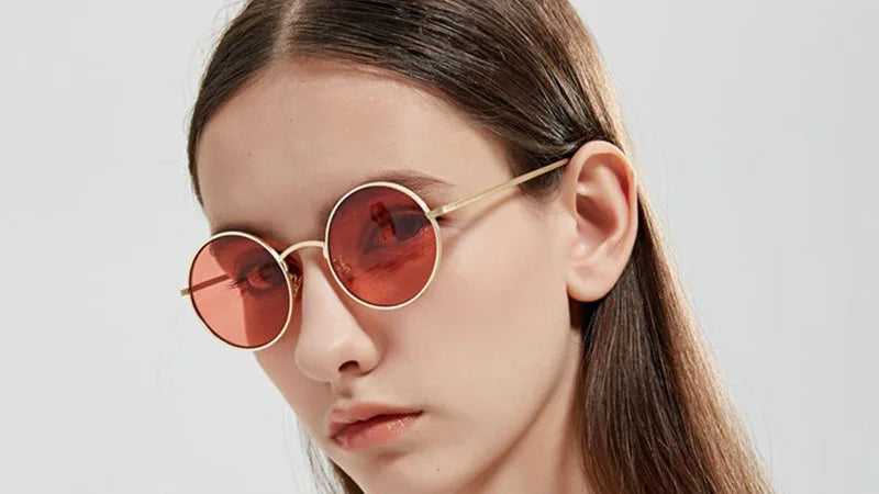 SHAUNA Super rond femmes lunettes de soleil marque concepteur mode hommes vert foncé lentille nuances UV400