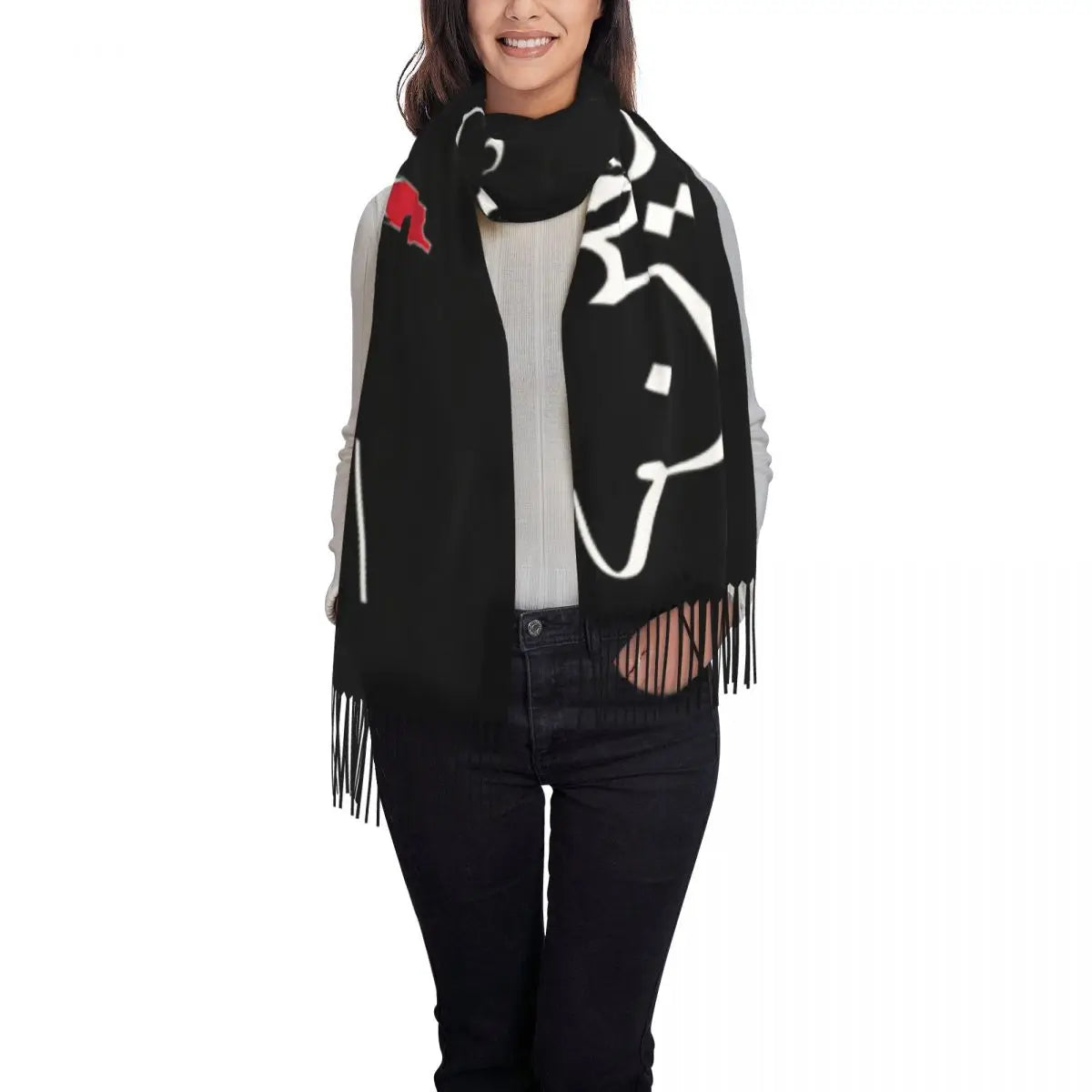 Palestines Flag Tassel Scarf Women Soft Palestinians Patriotic Shawl Wrap Ladies Winter Fall Scarves