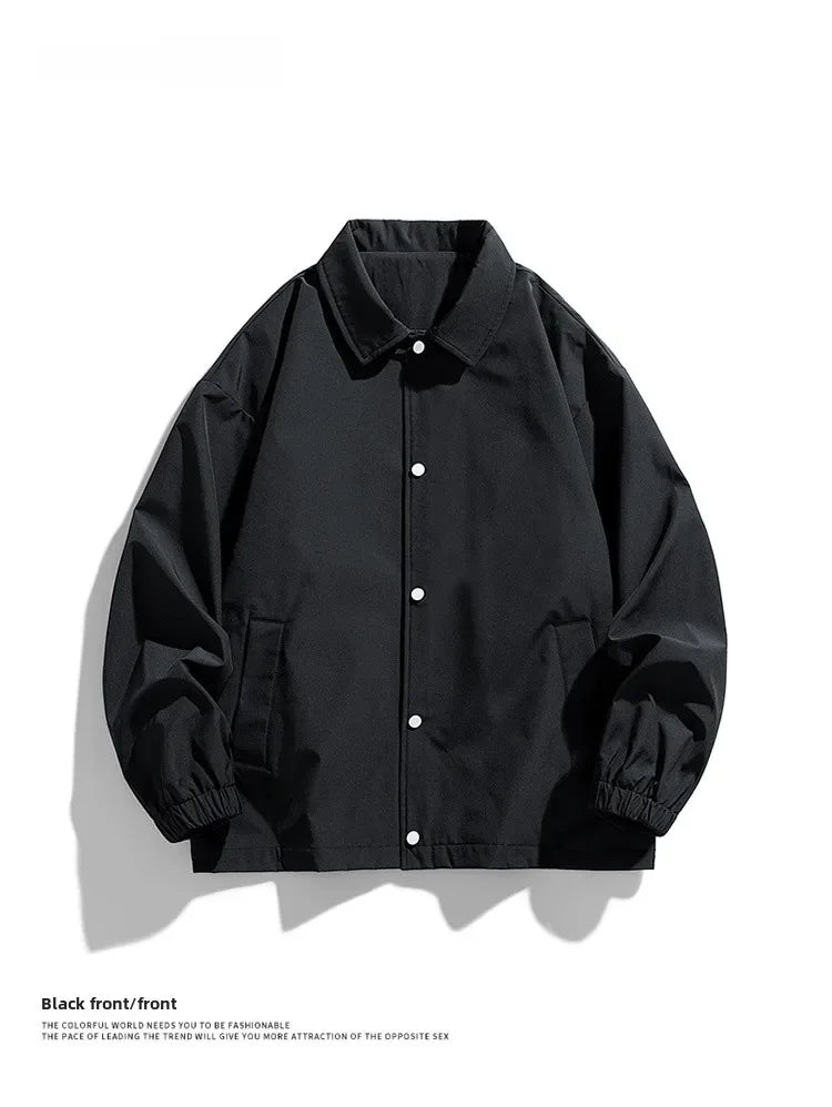 DIY logo Casual Japanese Coach Jacket Men's Spring Autumn New Brand Leisure Work Shirt Sle Open Cardigan Outerwear
