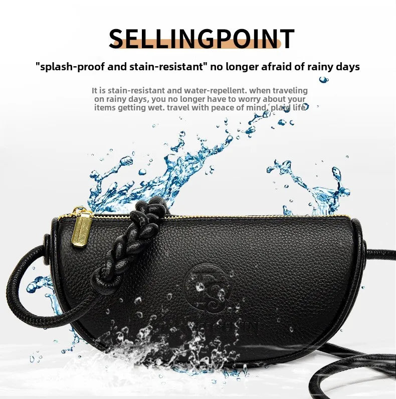 Brand Fashion Mini Bags Trend Designer Handbags Women'S Genuine Leather Casual Lady Shoulder Black Crossbody Bag for Girl