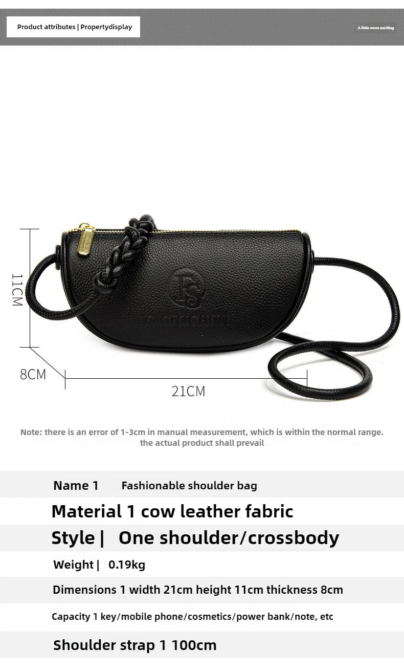 Brand Fashion Mini Bags Trend Designer Handbags Women'S Genuine Leather Casual Lady Shoulder Black Crossbody Bag for Girl