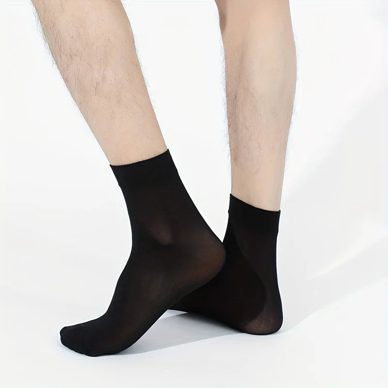 30 Pairs High Quantity Breathable Fiber Men's Socks Summer Comfortable Thin Ice Silk Socks High Elastic Business Casual Socks