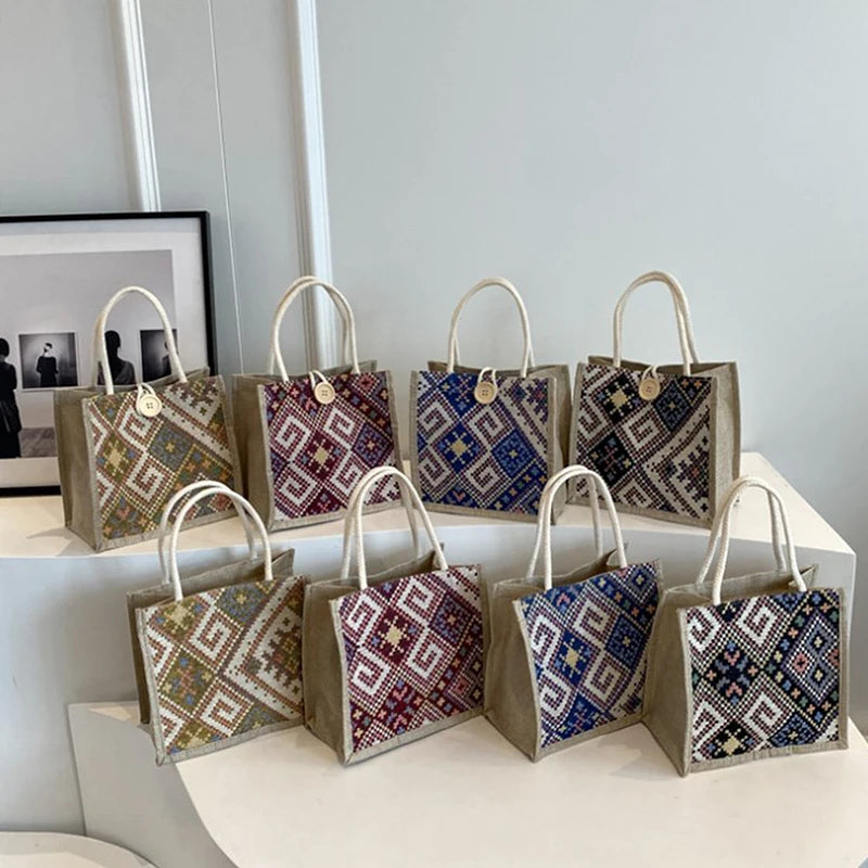 Canvas Bags For Women Shoulder Bag Retro Casual Tote Handbags Ethnic Style Large Capacity Hand Bags Japanese Style Student Bag