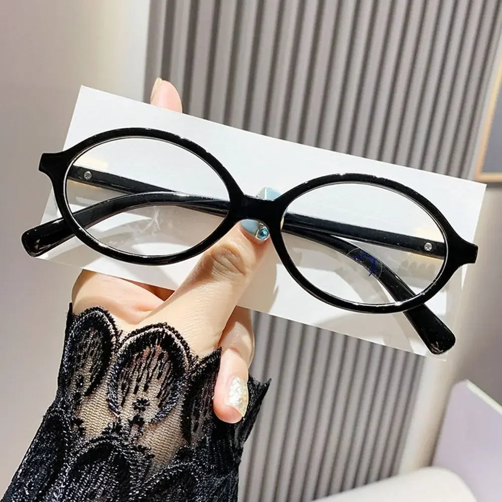 Y2K Retro Oval Frame Glasses Women Female Sweet Cool Eyewear Trend Reading Computer Anti Blue Light Eyeglasses