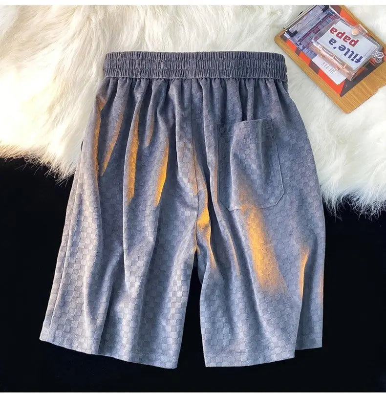 High Street Foam Letter Velvet Shorts Men's Fashion Casual Summer Loose Sports Shorts