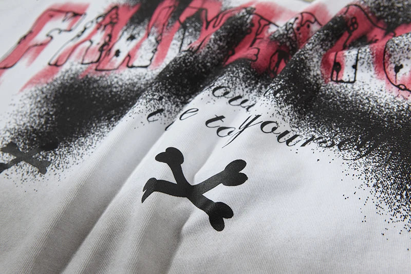 2025 Summer Washed Tank Tops V Cut Baggy Hip Hop Splash-ink Ripped Tshirts Sleeveless Tops Necklace Mens Oversize Vests Y2k