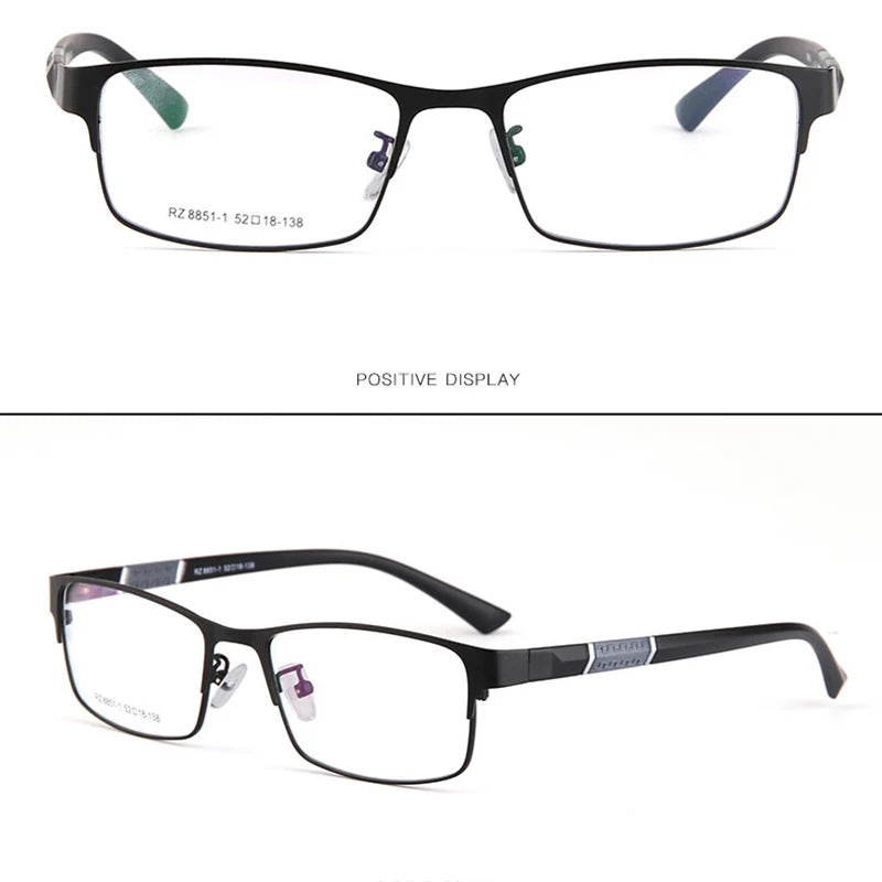 Reven Jate 8850 demi-jante alliage avant Flexible en plastique TR-90 Temple jambes optique lunettes cadre pour hommes et lunettes pour femme