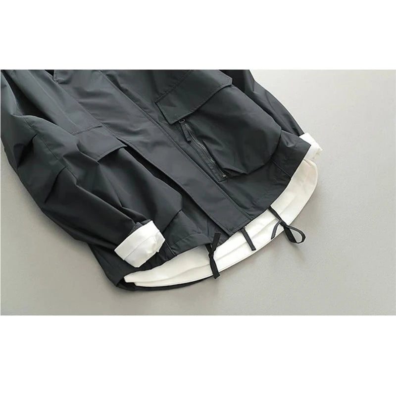 2025 Men's Jackets Spring Autumn Vintage Multi-pockets Jacket Outerwear High Street Hip Hop Loose Safari Style Men Overcoats