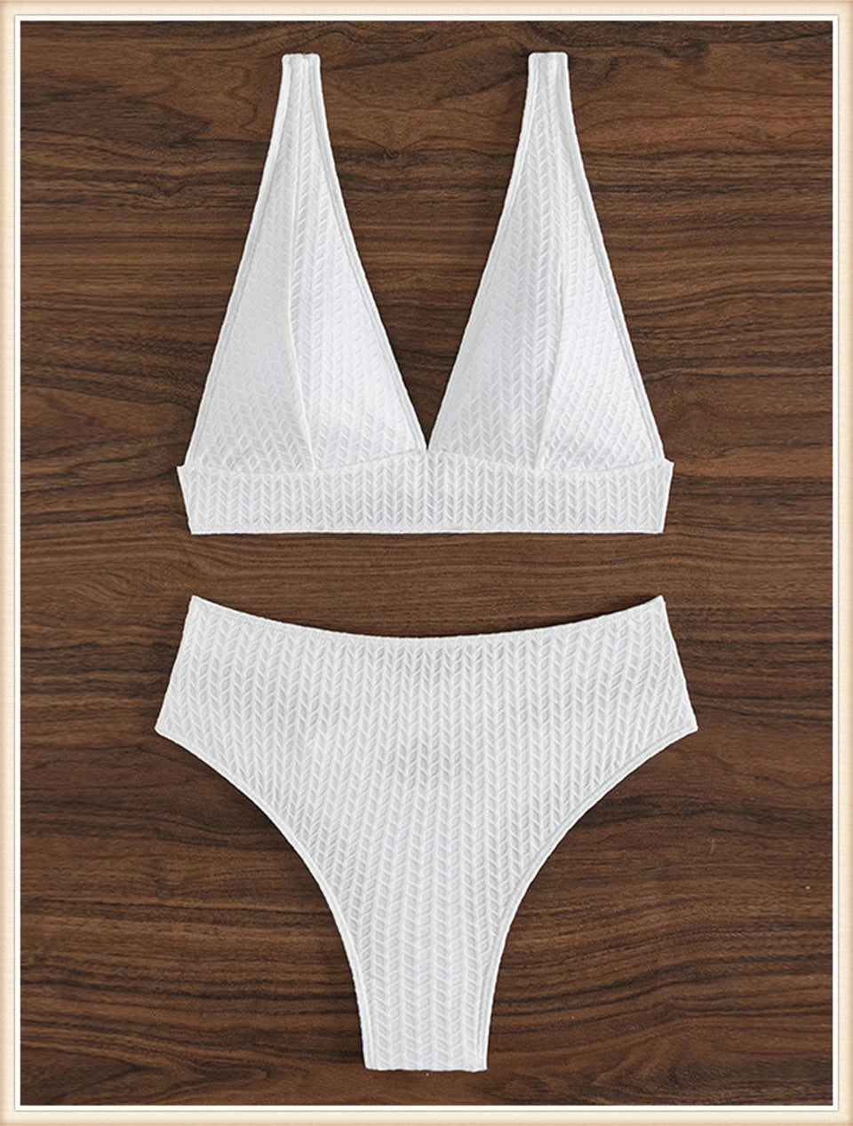 Shoulder Strap Triangel Bikinis 2024 Women High Waist Swimsuit White Sexy Swimwear Female Bathers Bathing Swimming Swim Suit