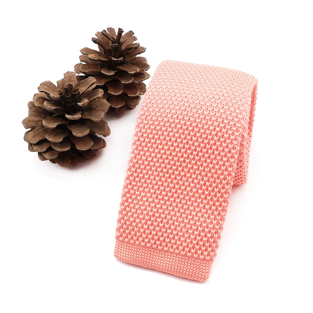 Mode hommes cravate colorée tricot cravates tricotées cravate couleur unie étroit mince maigre tissé plaine Cravate cravates étroites