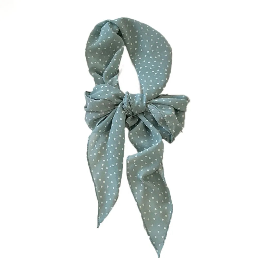 Elegant Ribbon Polka Dot Scarf Printed Multifunction Scarf Headband Thin Head Scarf Long Scarves Party