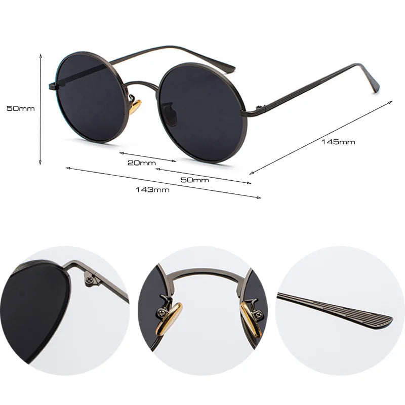 SHAUNA Super rond femmes lunettes de soleil marque concepteur mode hommes vert foncé lentille nuances UV400