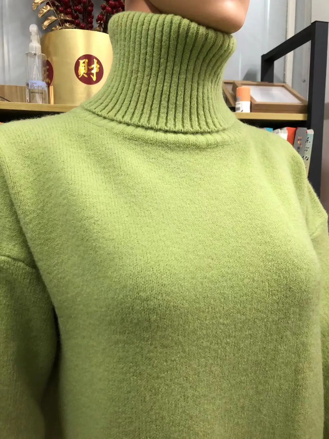 Oversized Women Cashmere Turtleneck Sweater Basics Knitted Jumpers Top Autumn Winter Warm Female Pullvers Sweater