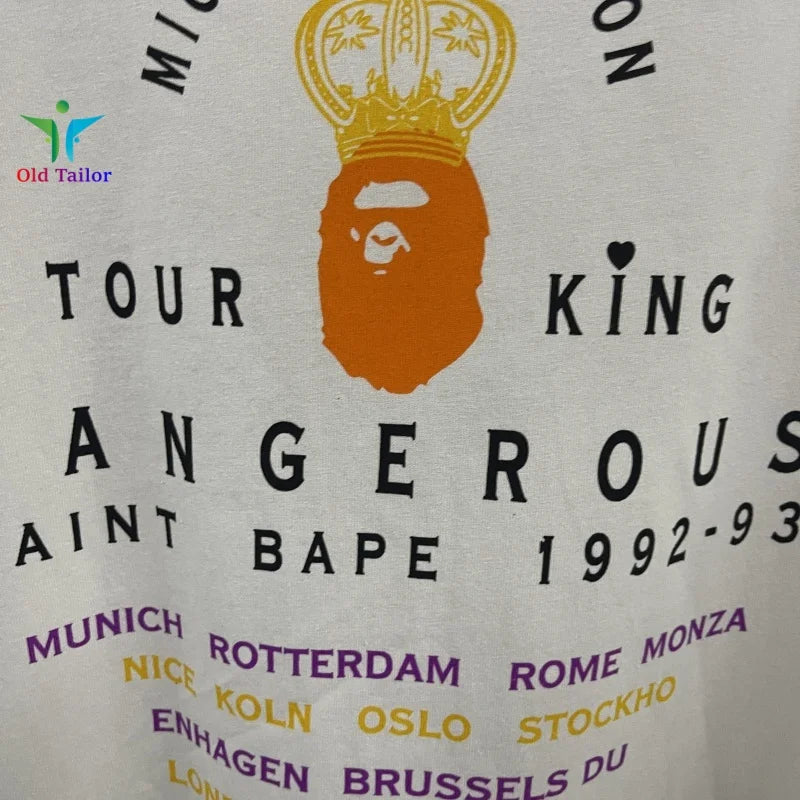 Saint 25SS Dangerous Journey Vintage Print Pattern Fashion T-shirt Short Sleeve Summer Mens Womens Tops TEE