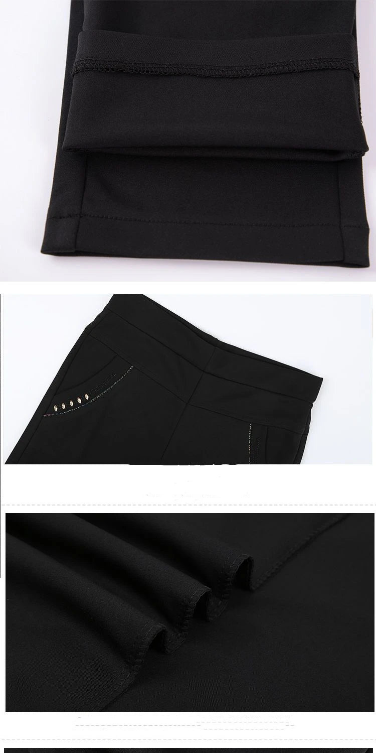 Women's Thin Casual Pants Stretch Women's Pants High Waist Straight-leg Women's Pants