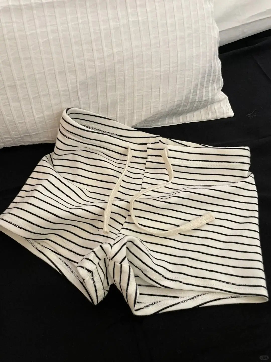 Striped Sleepwear Women Pajama Shorts Sets Long Sleeve Piiama Casual 2 Pieces Night Wears Summer Korean Casual Home Suit 2025