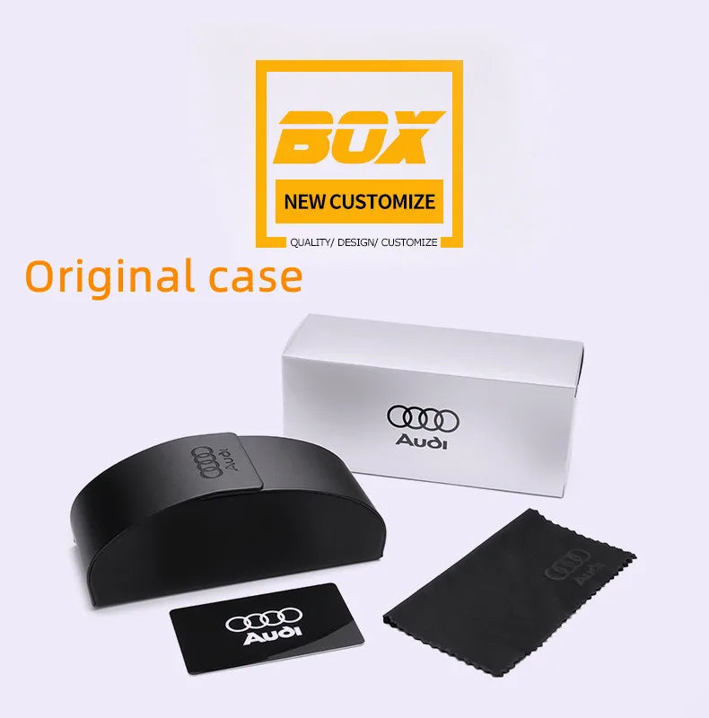 Audi UV400 Polarized Rectangle Sunglasses Glasses for Men Women Driving Motorcycle Outdoor Cycling Glasses with AntiGlare Lens