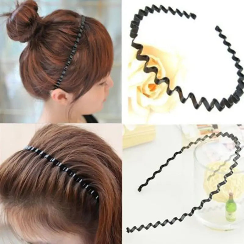 1 Pc mode vague hommes femmes unisexe noir ondulé cheveux tête cerceau bande Sport bandeau bandeau cheveux accessoires