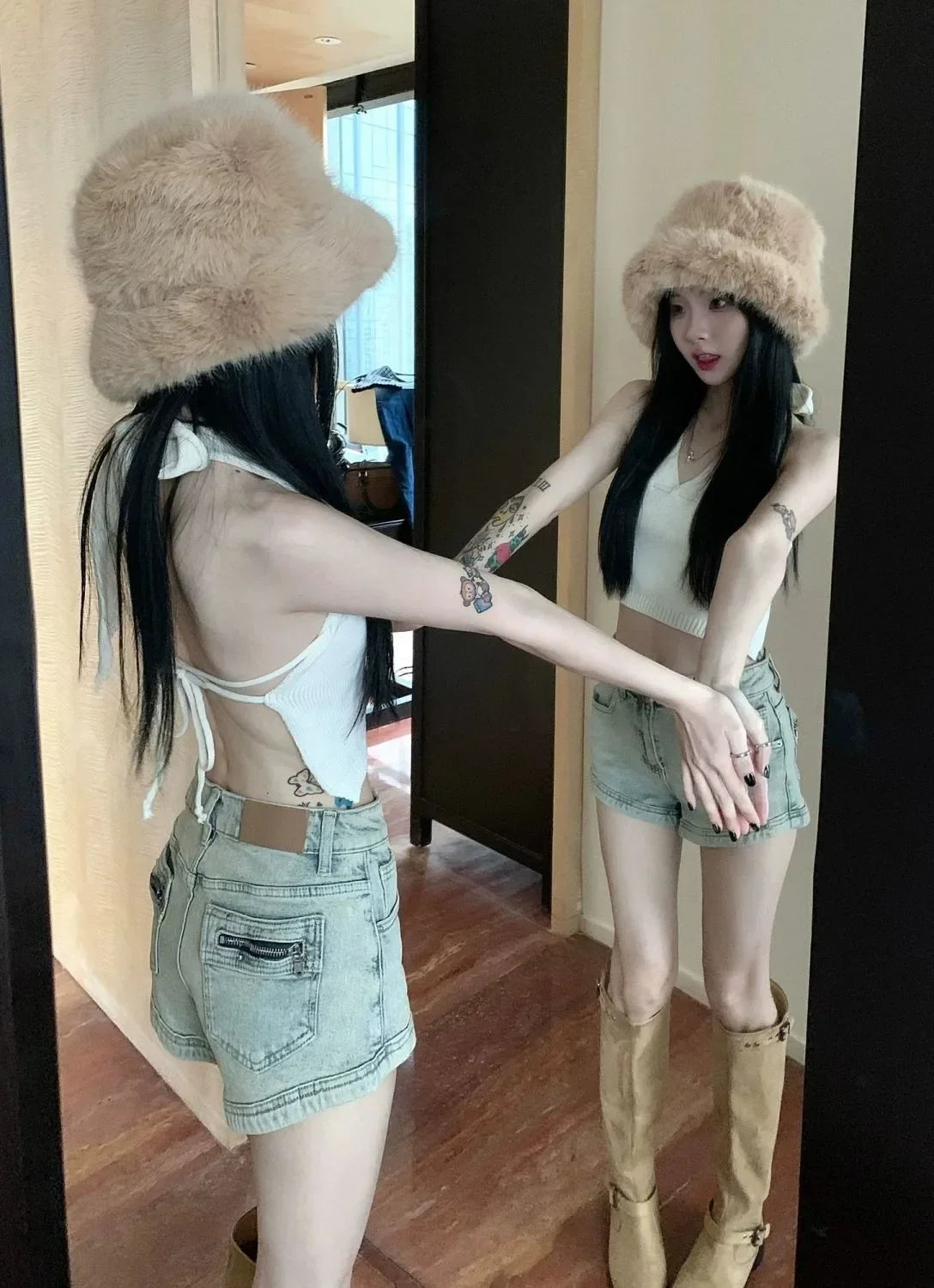 Women's Stretchy Jeans Summer 2025 - High-Waisted American Spicy Shorts with Slimming Straight Leg and A-Line Cut Shorts