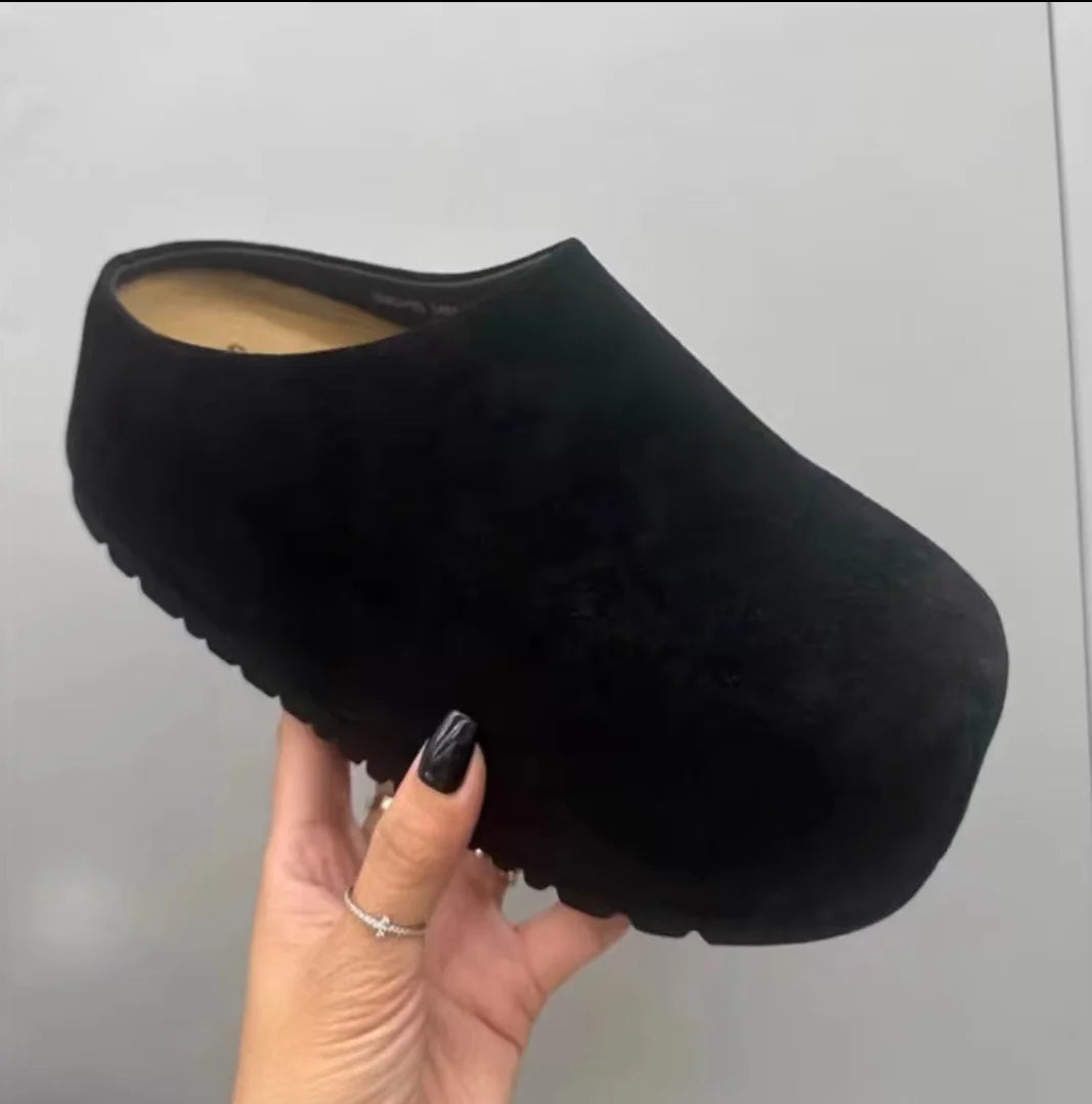 Shoes Woman 2024 Round Toe Clogs Platform Slip-on All-Match New Summer Creepers Slip On Comfortable Concise Slipper Slides