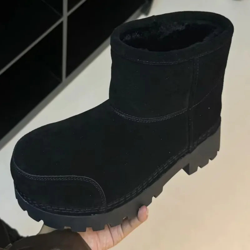 Winter Boots Women Snow Boots genuine leather Waterproof Warm Ski Boots Female Outdoor Non-slip Cotton Boots Size 35-40