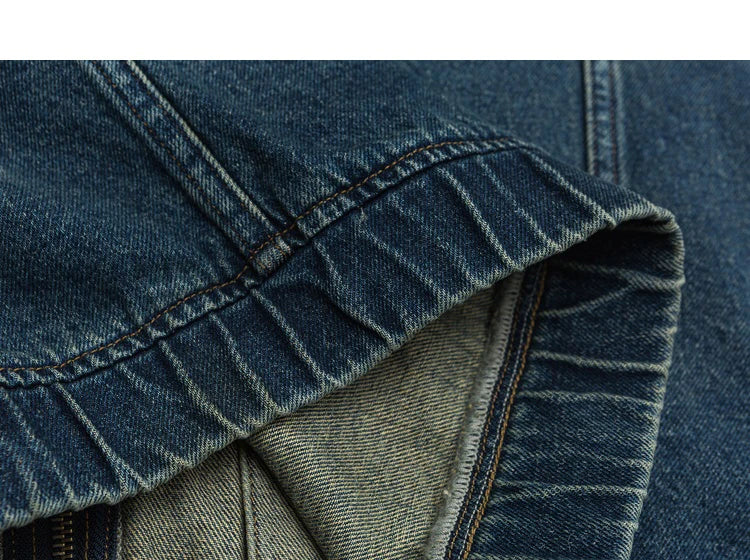 2023 Autumn Men's Denim Jacket Vintage Large Pocket Elastic Cuffs Baggy Coat Oversized Japanese Casual Streetwear 4XL 5XL