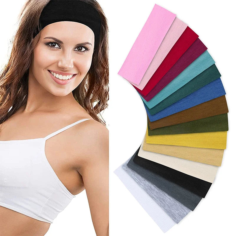 Summer Sports Yoga Women Headbands Not Tight Adjustable Running Absorb Sweat Elastic Hair Bands Soild Unisex Headband Wholesale