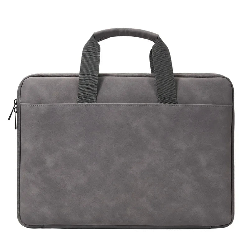 Fully Opening and Closing PU Sheepskin Leather Laptop Bag Suitable for 13-16 Inches Feel Splashproof and Shockresistant