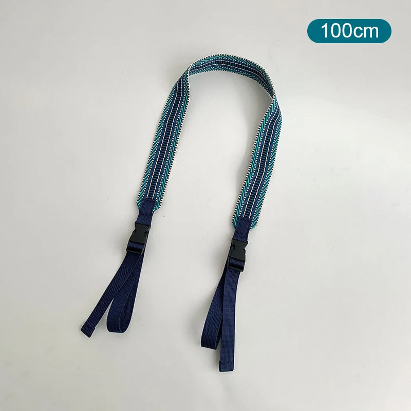 Embroidery Nylon Adjustable Shoulder Bag Strap Pull Button Colorful Sport Style Bag Extension Straps Unisex Bag Accessories