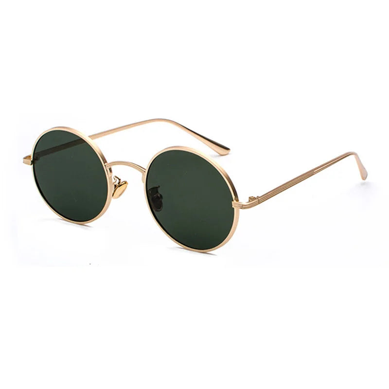 SHAUNA Super rond femmes lunettes de soleil marque concepteur mode hommes vert foncé lentille nuances UV400