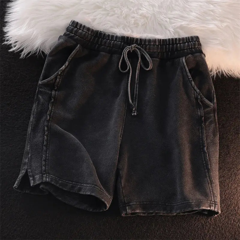 Street Retro Niche Splicing Casual Pinch Pants for Men and Women Summer Loose Sports Old Shorts Trend