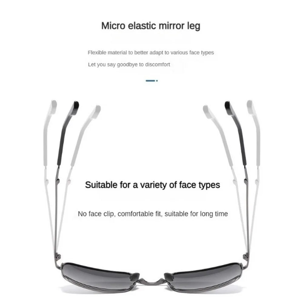 Polarized Folding Photochromics Sunglasses for Men's Driving Night Vision Glasses Day and Night