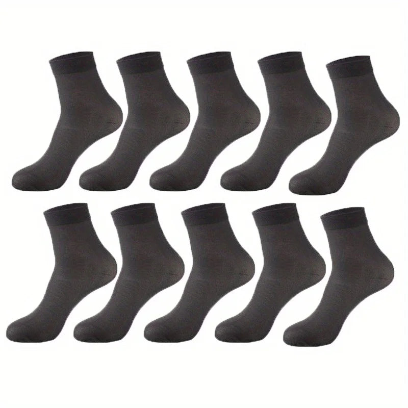 30 Pairs High Quantity Breathable Fiber Men's Socks Summer Comfortable Thin Ice Silk Socks High Elastic Business Casual Socks