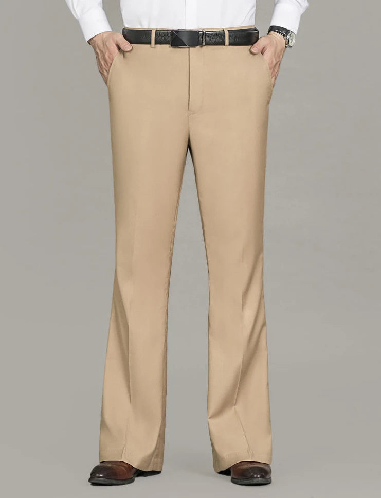 Business Trousers for Men Flared Social Tailoring Gray Bell Mouth Man Suits Pants Clothes Offer Fabric Fashion Classic Elegant