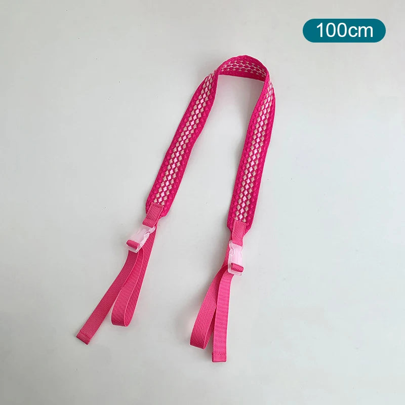 Embroidery Nylon Adjustable Shoulder Bag Strap Pull Button Colorful Sport Style Bag Extension Straps Unisex Bag Accessories