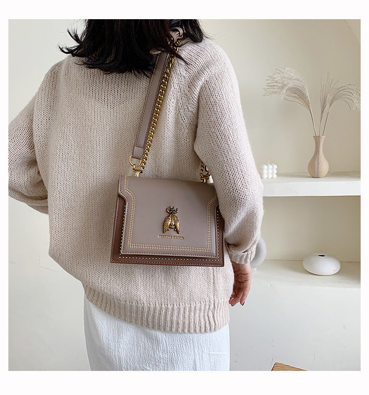 Sam Luxury Brand Women Handbag 2024 New Retro Bee Female Shoulder Bag Simple High Quality Leather Designer Crossbody Bags