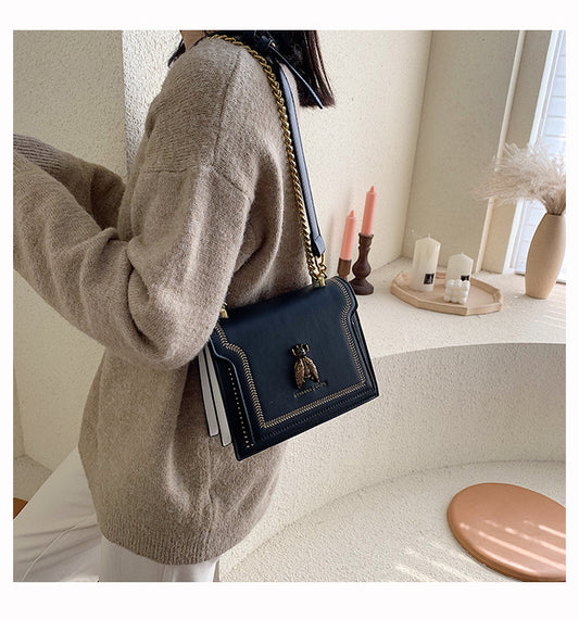 Sam Luxury Brand Women Handbag 2024 New Retro Bee Female Shoulder Bag Simple High Quality Leather Designer Crossbody Bags