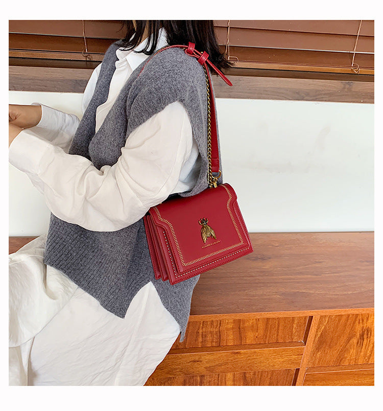 Sam Luxury Brand Women Handbag 2024 New Retro Bee Female Shoulder Bag Simple High Quality Leather Designer Crossbody Bags