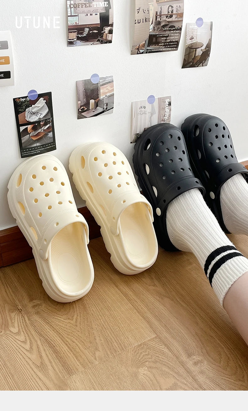 UTUNE EVA Clogs for Women Summer Outdoor Wear New Anti-Slip & Odor-Resistant Nurse & Medical Surgery Slippers Height Platform
