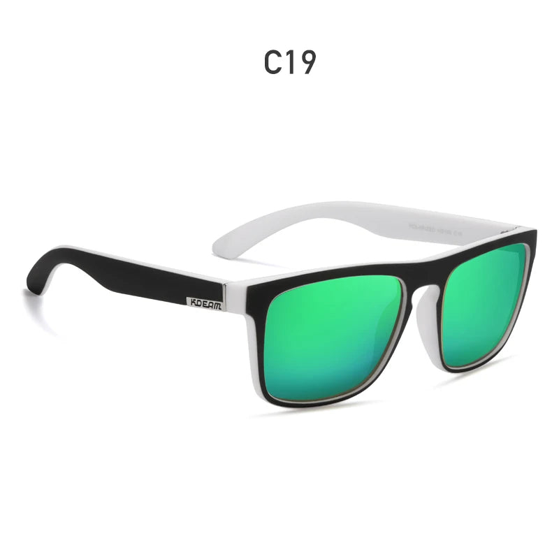 KDEAM-Lunettes de soleil polarisées pour hommes, lunettes de soleil miroir tout adaptées, design classique, boîte de marque CE, mode