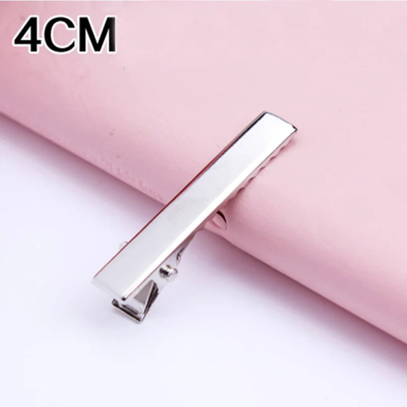 Pinces à cheveux noires couleur argent 3.2-5.5cm, 30 pièces/lot, Barrettes plates, épingles à cheveux en fer, accessoires pour cheveux DIY pour femmes et filles