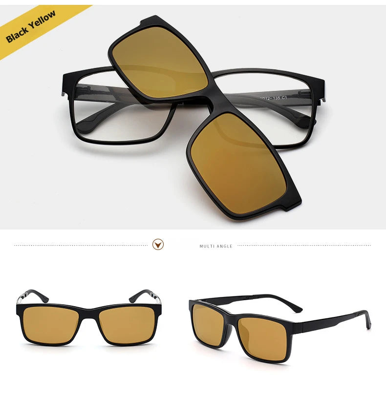 Lunettes marque designer polarisé aimant pince lunettes cadre hommes femmes myopie lunettes de Prescription optique lunettes de soleil lunettes