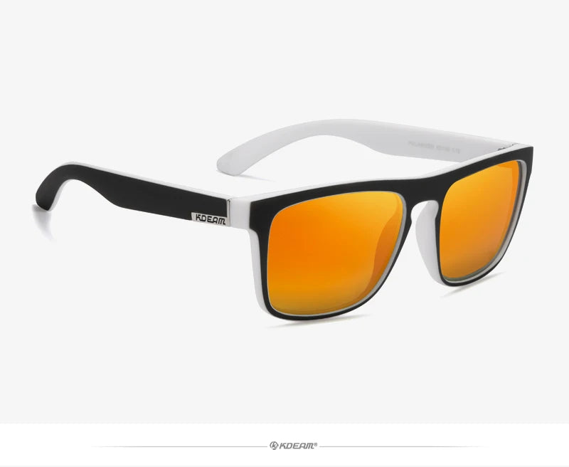 KDEAM-Lunettes de soleil polarisées pour hommes, lunettes de soleil miroir tout adaptées, design classique, boîte de marque CE, mode