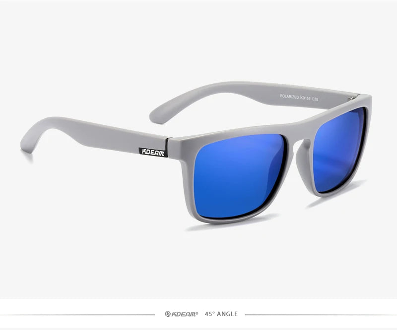 KDEAM-Lunettes de soleil polarisées pour hommes, lunettes de soleil miroir tout adaptées, design classique, boîte de marque CE, mode