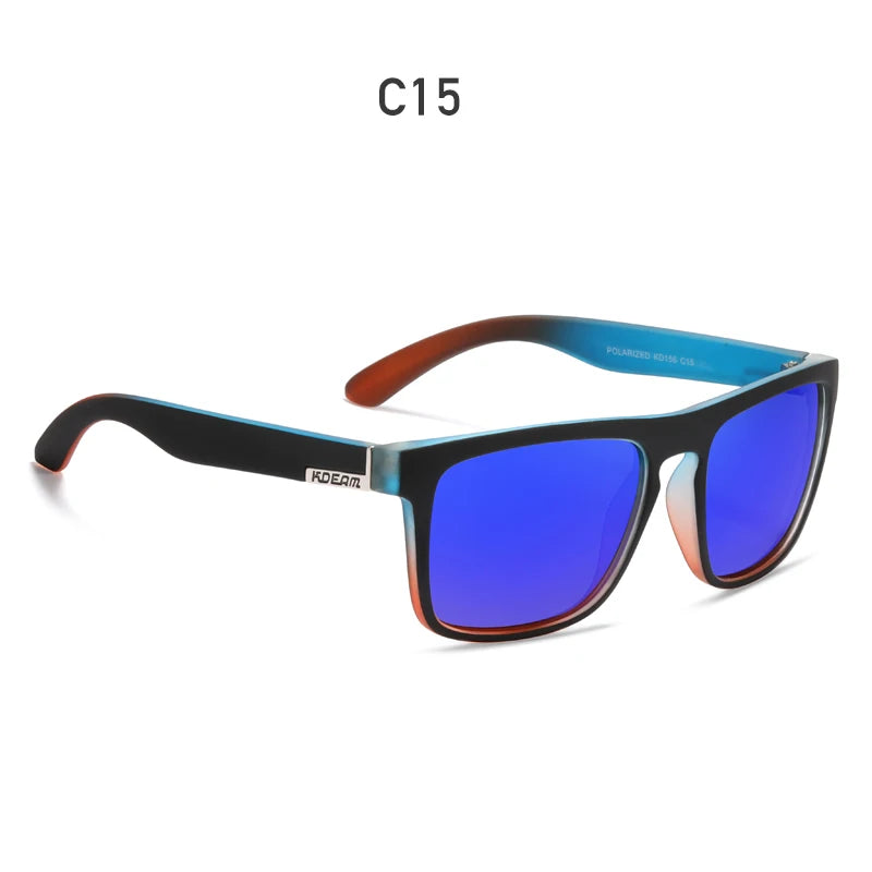 KDEAM-Lunettes de soleil polarisées pour hommes, lunettes de soleil miroir tout adaptées, design classique, boîte de marque CE, mode