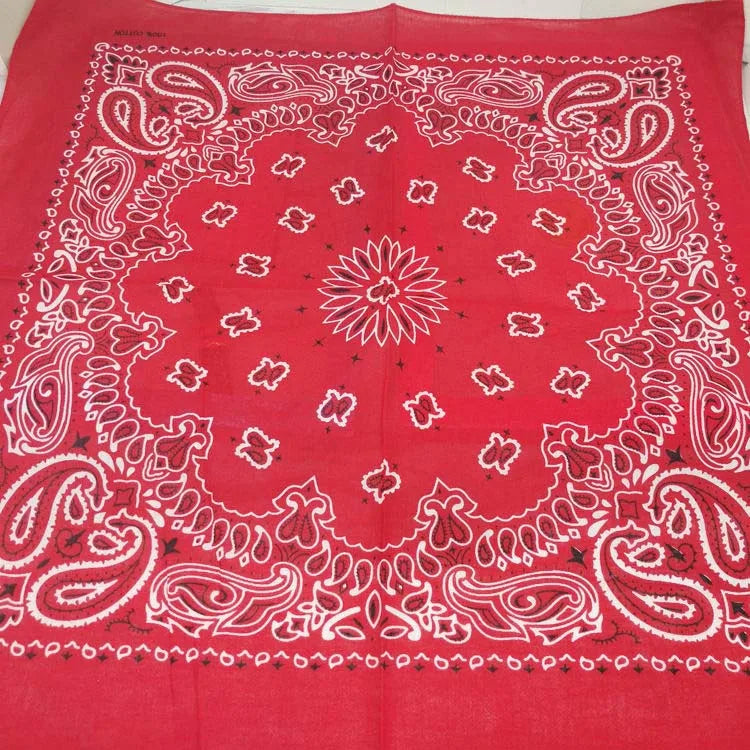 Nouvelle mode Hip Hop 100% coton Bandana carré écharpe 55 cm * 55 cm noir rouge Paisley bandeau imprimé pour femmes/hommes/garçons/filles